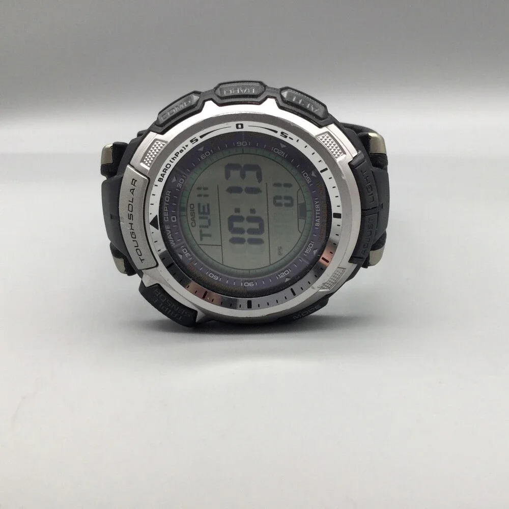 Casio Pathfinder PAW-1300 Mens Watch 46mm Digital Tough Solar 5 Triple Sensor